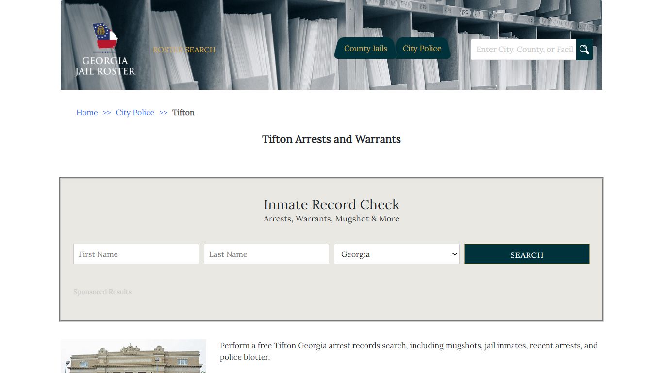 Tifton Arrests and Warrants | Georgia Jail Inmate Search